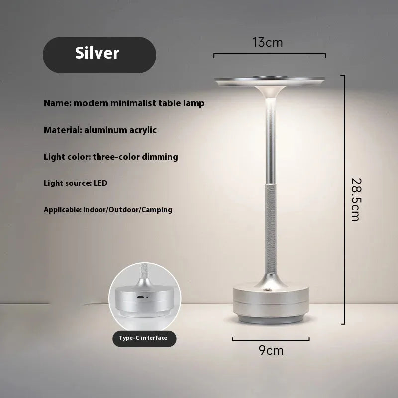Retro LED Desk Lamp for Home - Rechargeable battery & Wireless charging