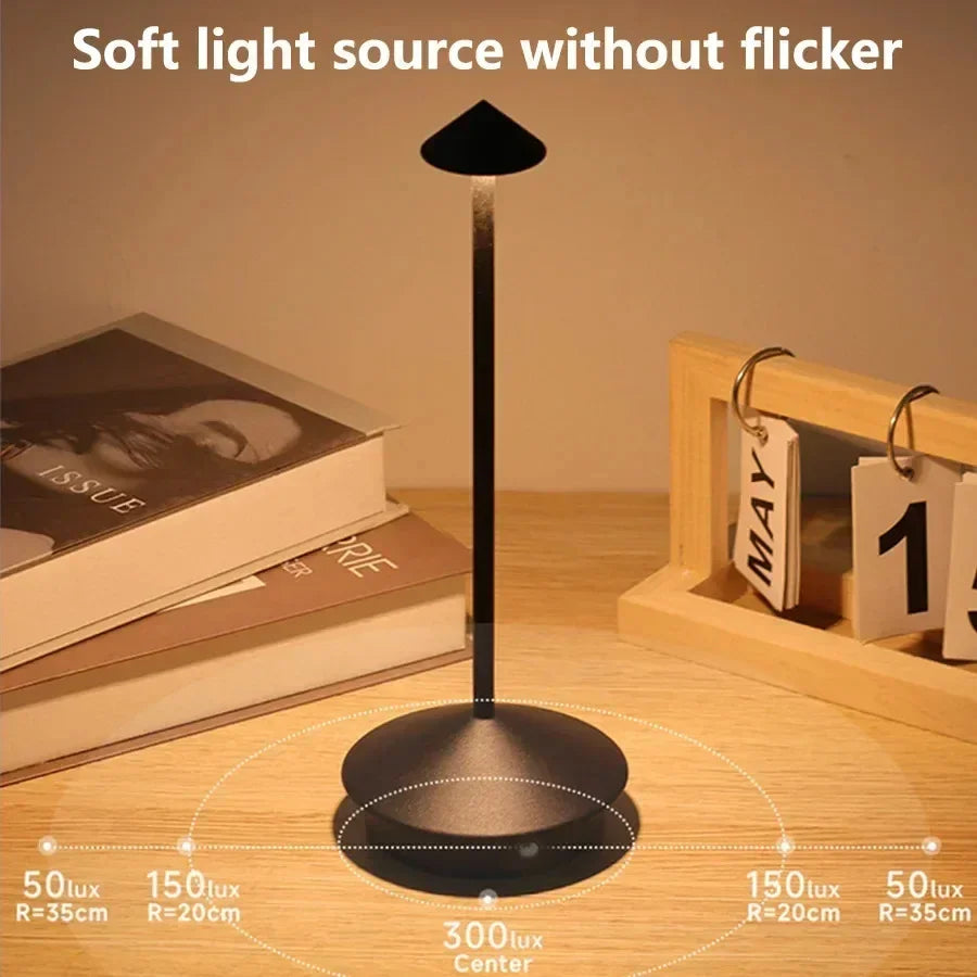 Modern LED Desk Lamp for Hotel - Rechargeable battery & Touch control