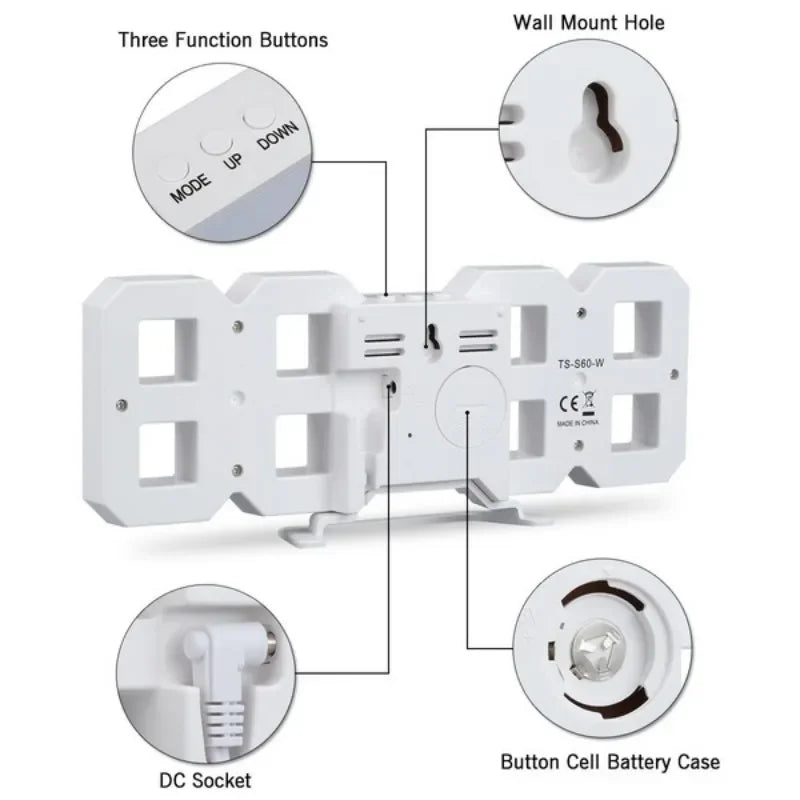 Modern LED Alarm Clock for Bedroom - Adjustable positioning