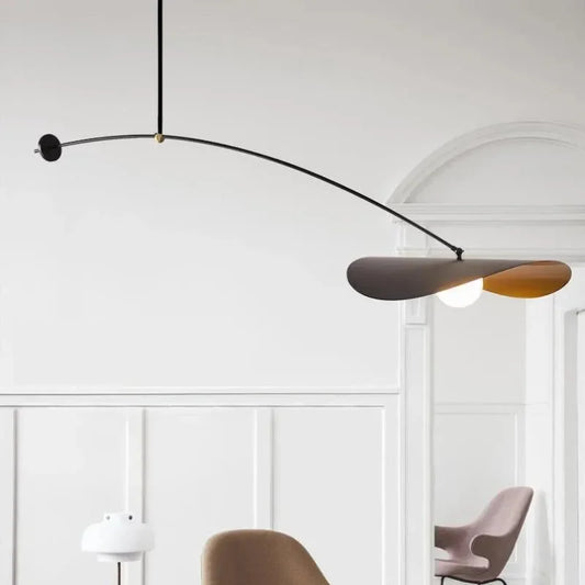 Minimalist Pendant Chandelier for Dining Room - Statement Ceiling Piece & Layered Ambient Glow