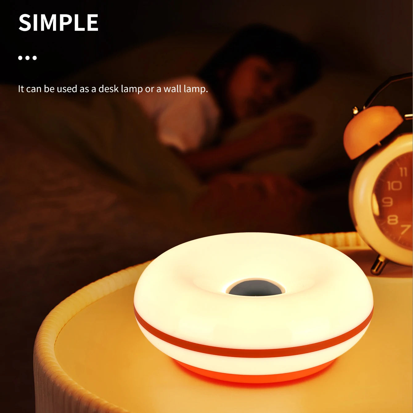 Bauhaus Table Lamp for Bedroom - USB powered & Glass shade
