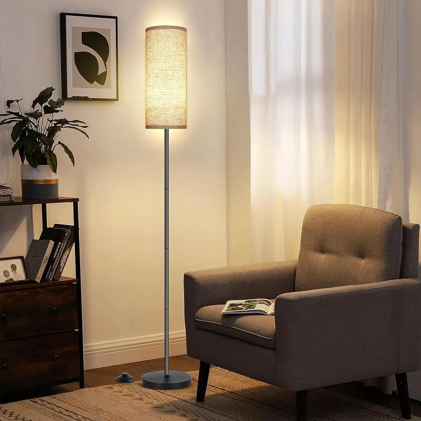 Modern Floor Lamp for Bedroom - Foot pedal switch