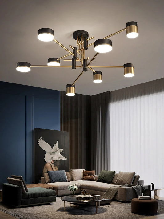 Minimalist Pendant Chandelier for Bedroom - Statement Ceiling Piece & Layered Ambient Glow