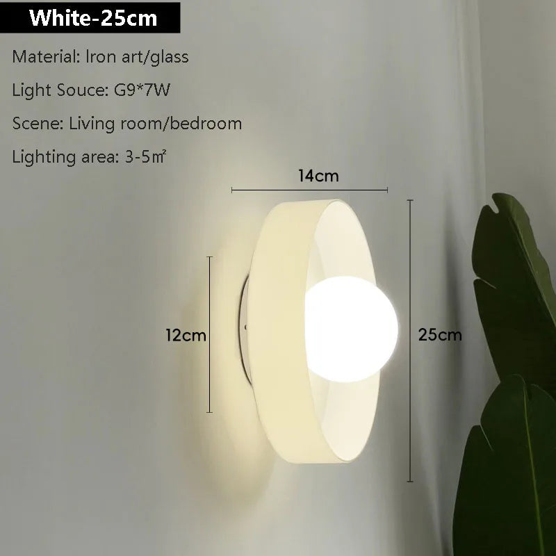 Minimalist Wall Light for Bedroom - Glass shade