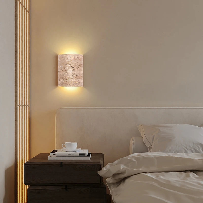 Minimalist Wall Sconce for Bedroom - Marble-effect finish