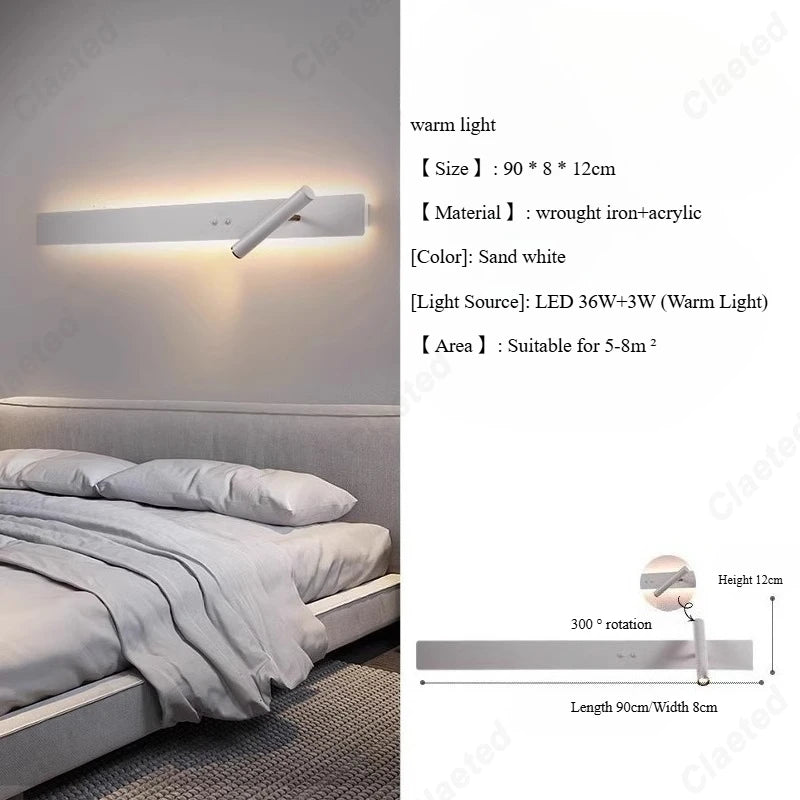 Minimalist Wall Sconce for Bedroom - Space-Saving Design & Directional Ambient Glow