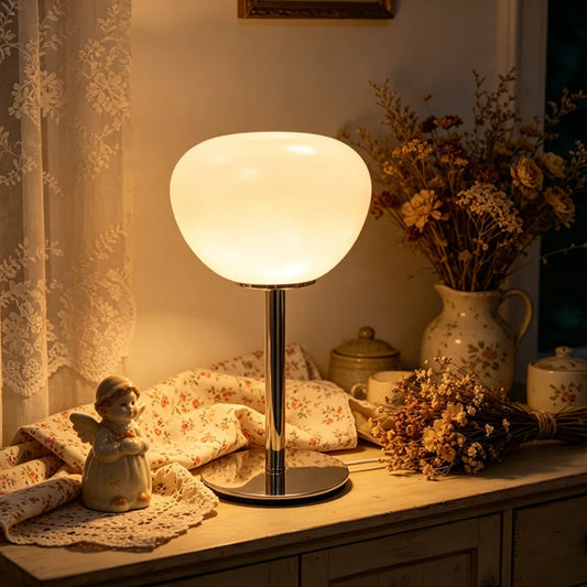 Minimalist Table Lamp for Home Office - Glass shade