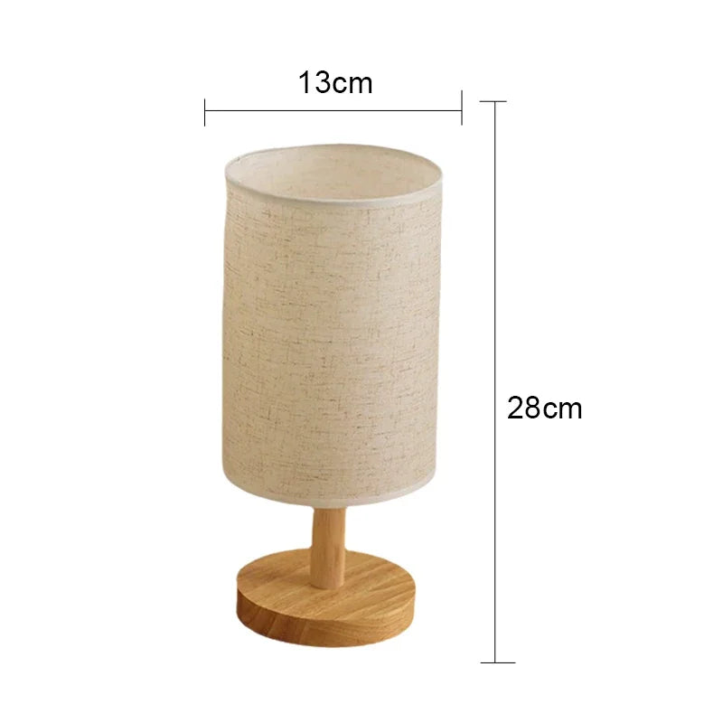 Modern LED Desk Lamp for Bedroom - USB powered & Natural wood finish