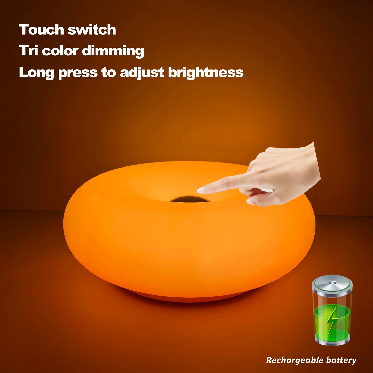 Bauhaus Table Lamp for Bedroom - USB powered & Glass shade