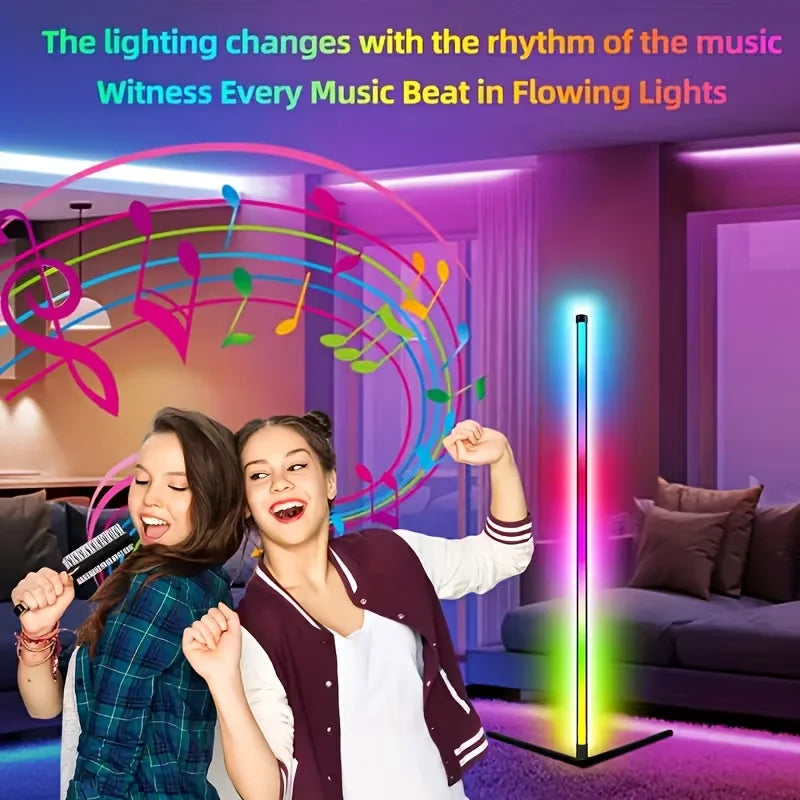 Modern Floor Lamp for Bedroom - Multicolor RGB light & Music sync mode