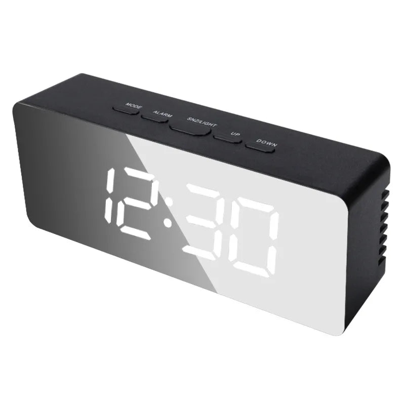 Modern LED Alarm Clock for Bedroom - Built-in temperature display