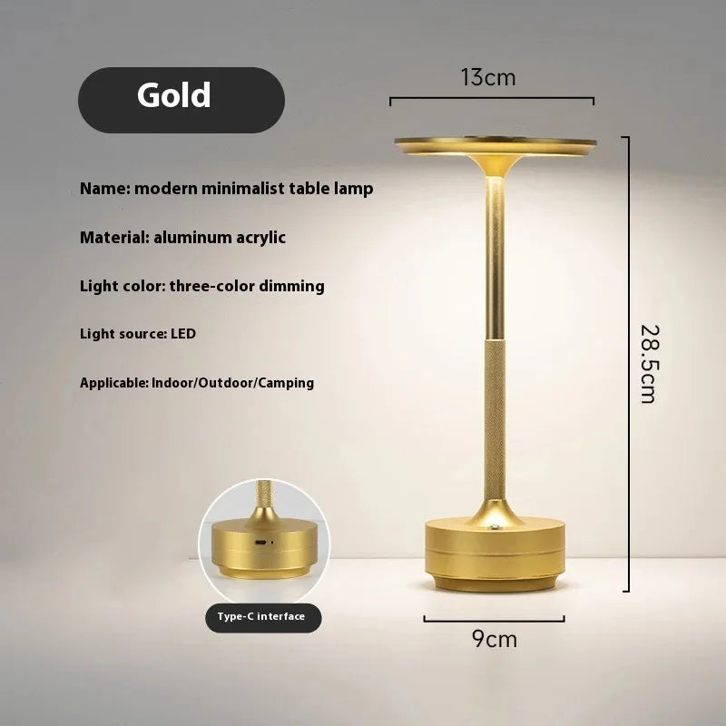 Retro LED Desk Lamp for Home - Rechargeable battery & Wireless charging