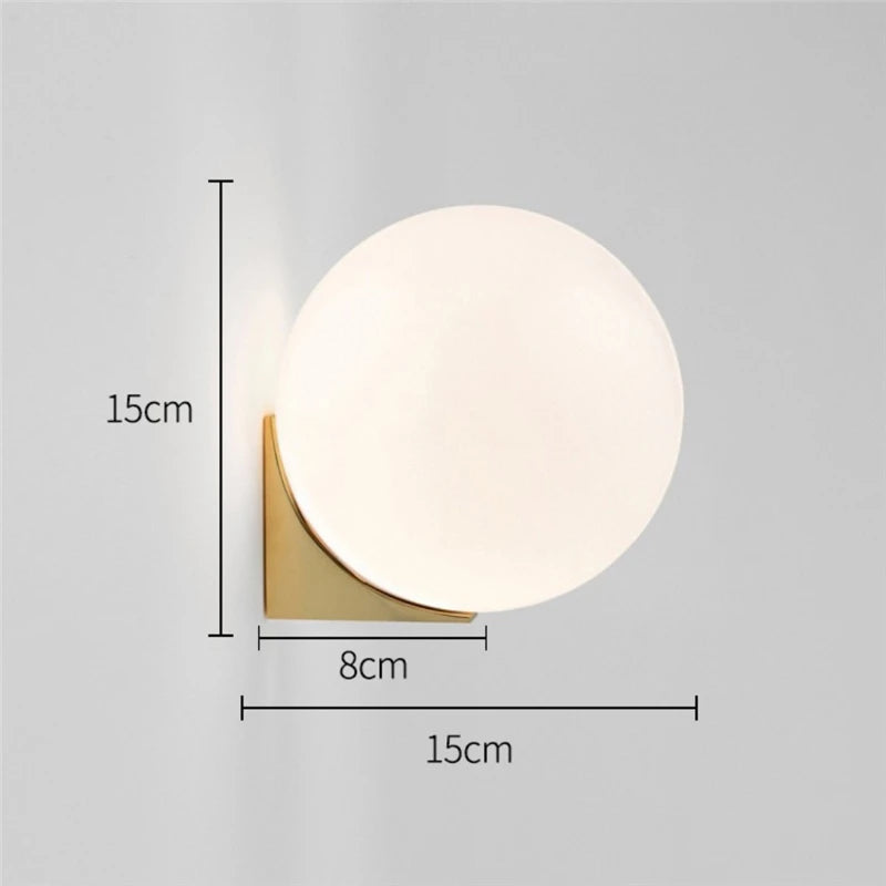 Minimalist Wall Sconce for Living Room - Glass shade