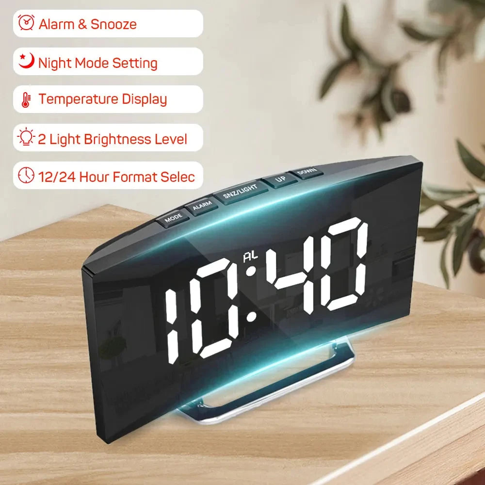 Modern LED Alarm Clock for Home - Easy-Read Large Display & Clean Minimalist Face