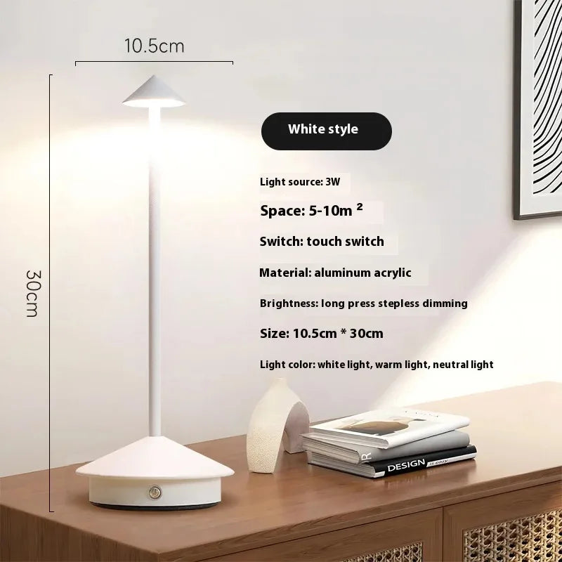 Modern LED Desk Lamp for Hotel - Rechargeable battery & Touch control