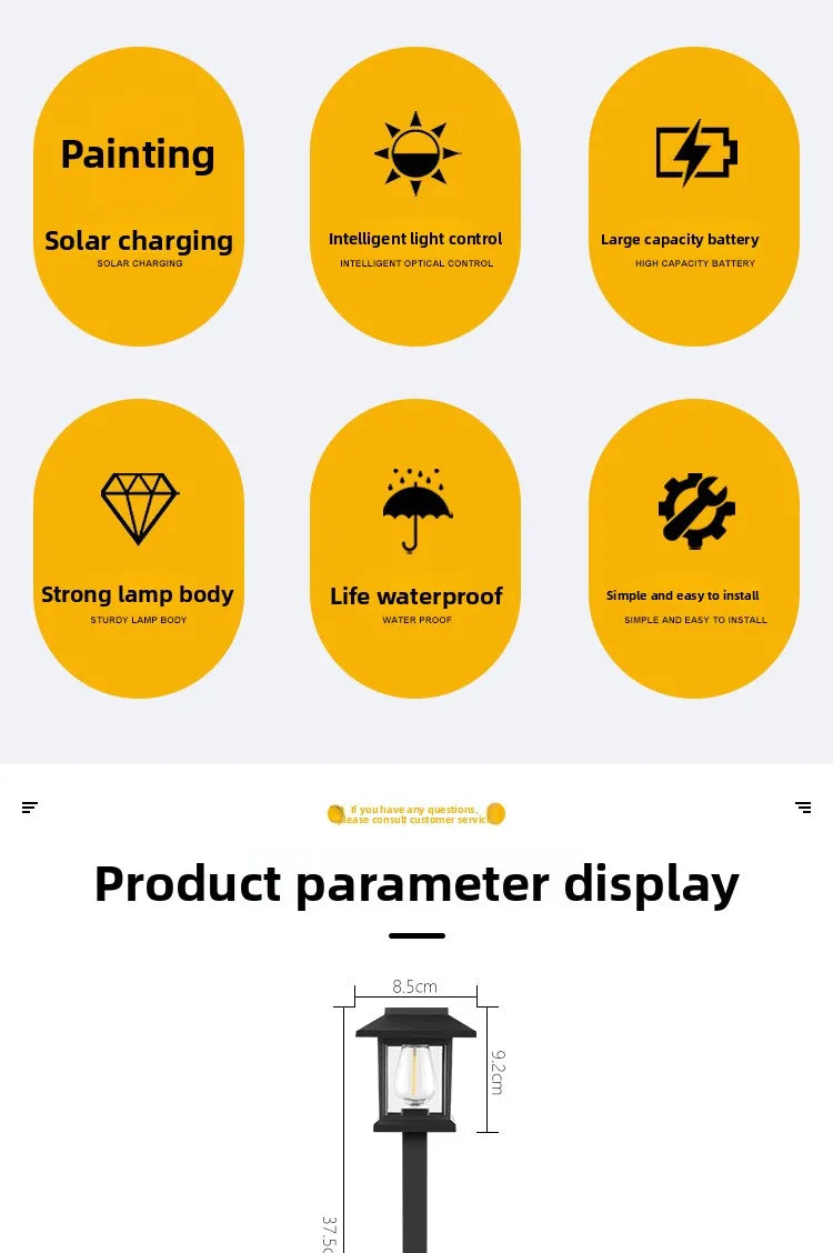 Modern Solar Outdoor Light for Garden - Solar powered