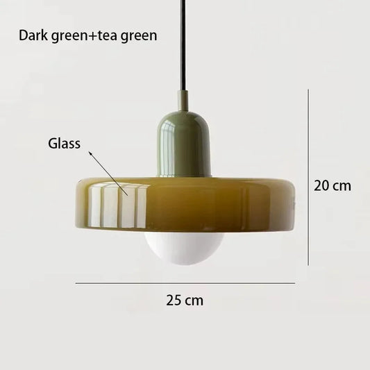 Nordic Pendant Chandelier for Bedroom - Glass shade & E27 bulb fitting