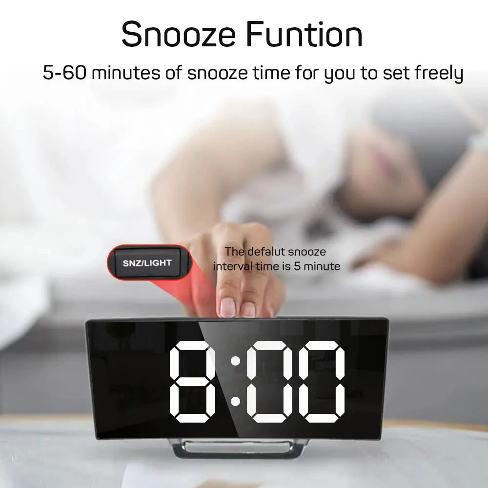 Modern LED Alarm Clock for Home - Easy-Read Large Display & Clean Minimalist Face