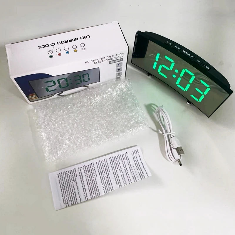 Modern LED Alarm Clock for Home - Easy-Read Large Display & Clean Minimalist Face