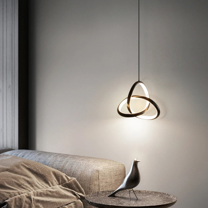 Minimalist Pendant Chandelier for Bedroom - Statement Ceiling Piece & Layered Ambient Glow