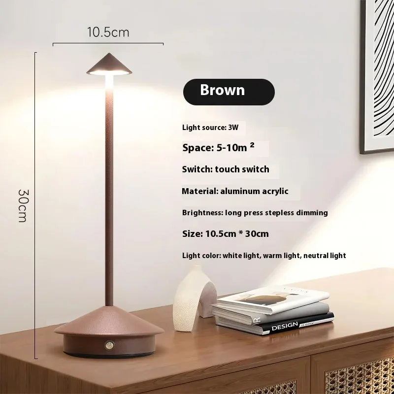 Modern LED Desk Lamp for Hotel - Rechargeable battery & Touch control