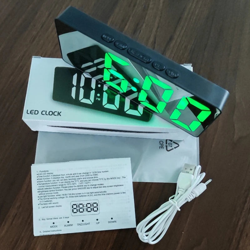 Modern LED Alarm Clock for Home - Easy-Read Large Display & Clean Minimalist Face