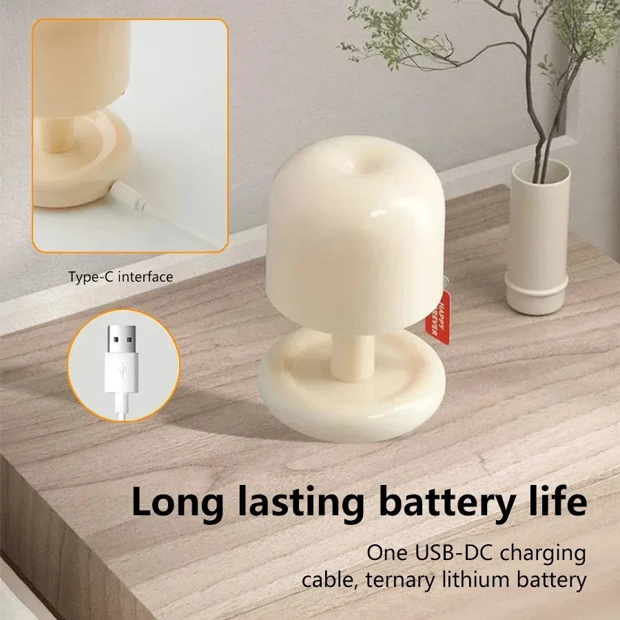 Modern LED Night Light for Bedroom - Rechargeable battery & USB powered