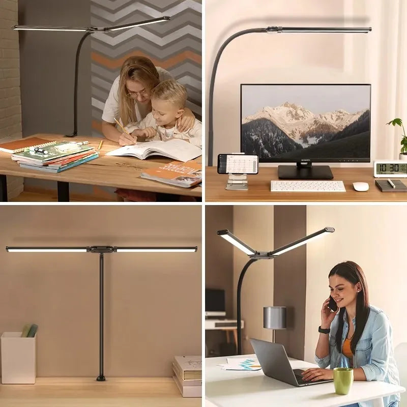 Modern LED Desk Lamp for Home Office - Stepless dimmable & Adjustable positioning