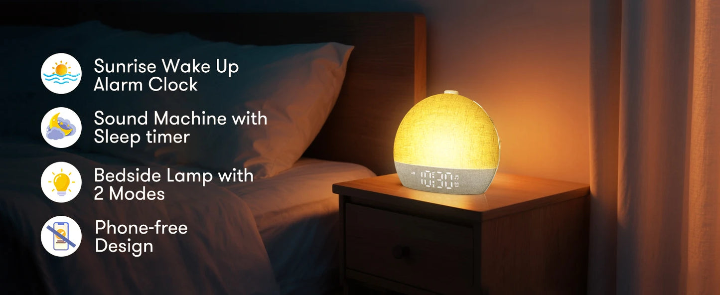 Modern LED Alarm Clock for Home - Stepless dimmable & Multicolor RGB light
