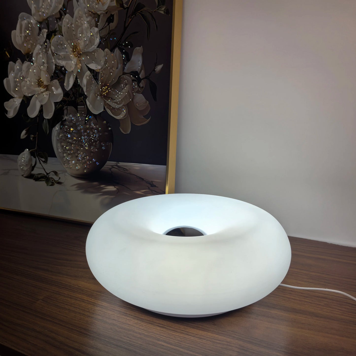Bauhaus Table Lamp for Bedroom - USB powered & Glass shade