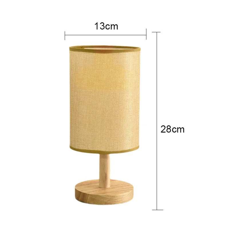 Modern LED Desk Lamp for Bedroom - USB powered & Natural wood finish