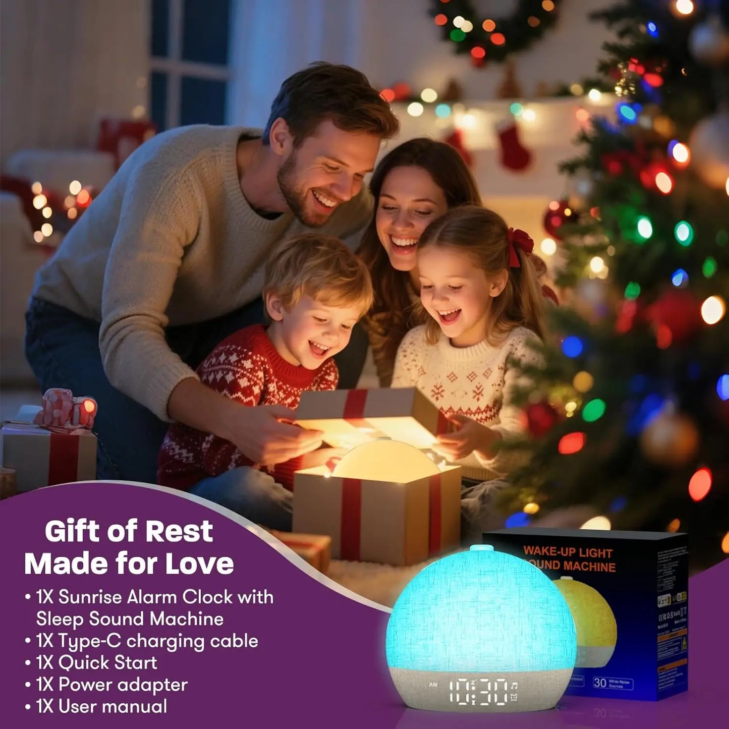Modern LED Alarm Clock for Home - Stepless dimmable & Multicolor RGB light