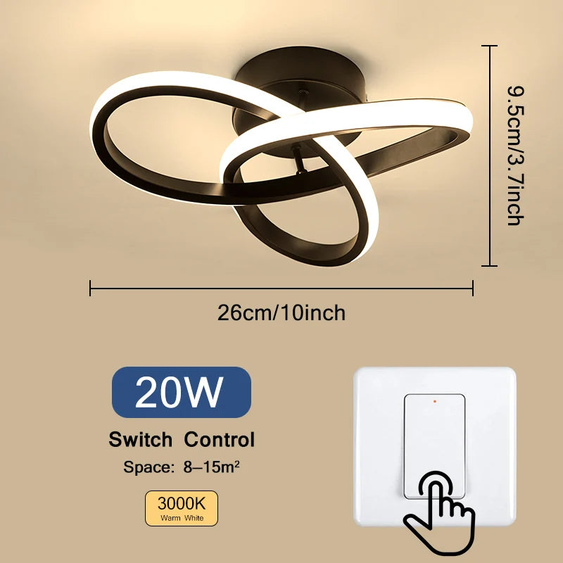 Modern Pendant Chandelier for Bedroom - 3 color temperature modes