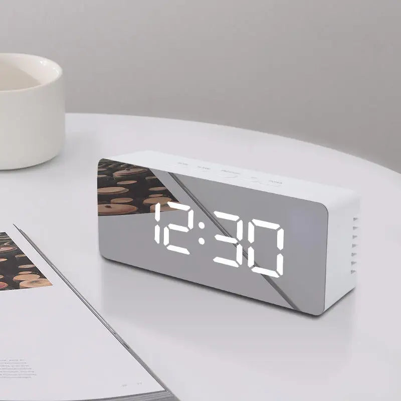 Modern LED Alarm Clock for Bedroom - Built-in temperature display