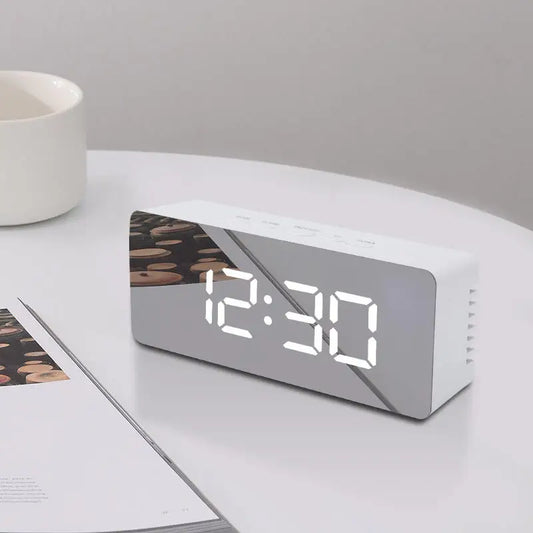 Modern LED Alarm Clock for Bedroom - Built-in temperature display