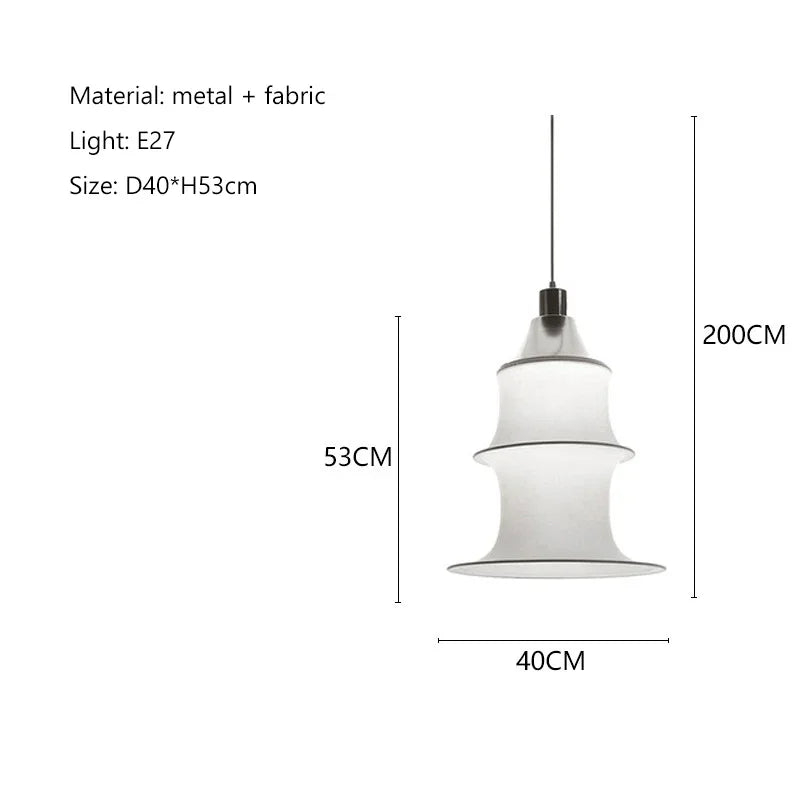 Minimalist Pendant Chandelier for Bedroom - Fabric lampshade