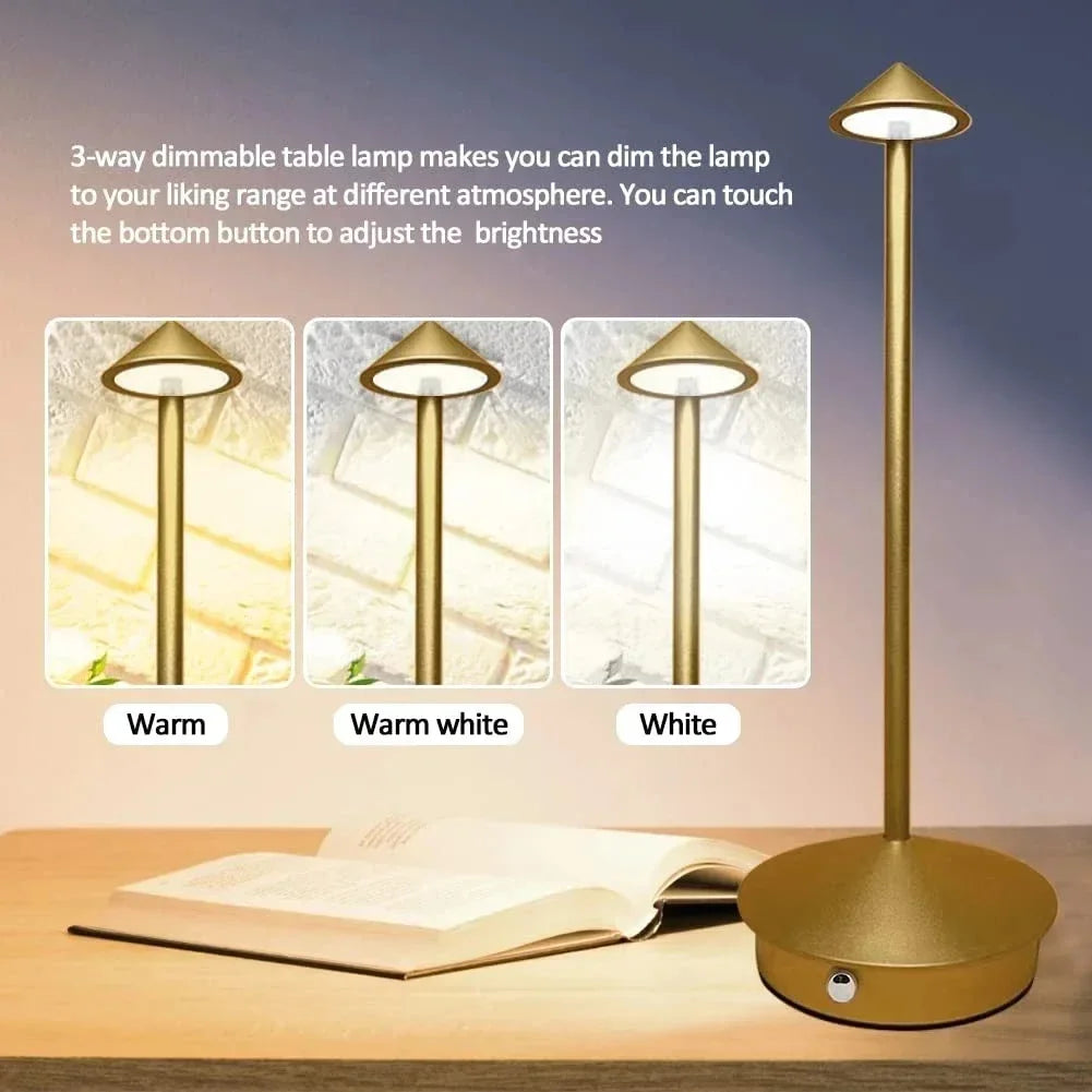 Modern LED Desk Lamp for Hotel - Rechargeable battery & Touch control