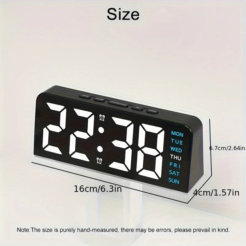 Modern LED Alarm Clock for Home - USB powered & Adjustable positioning