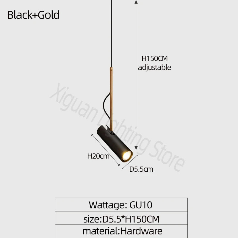 Minimalist Pendant Chandelier for Bedroom - Adjustable spotlights & GU10 spotlight fitting