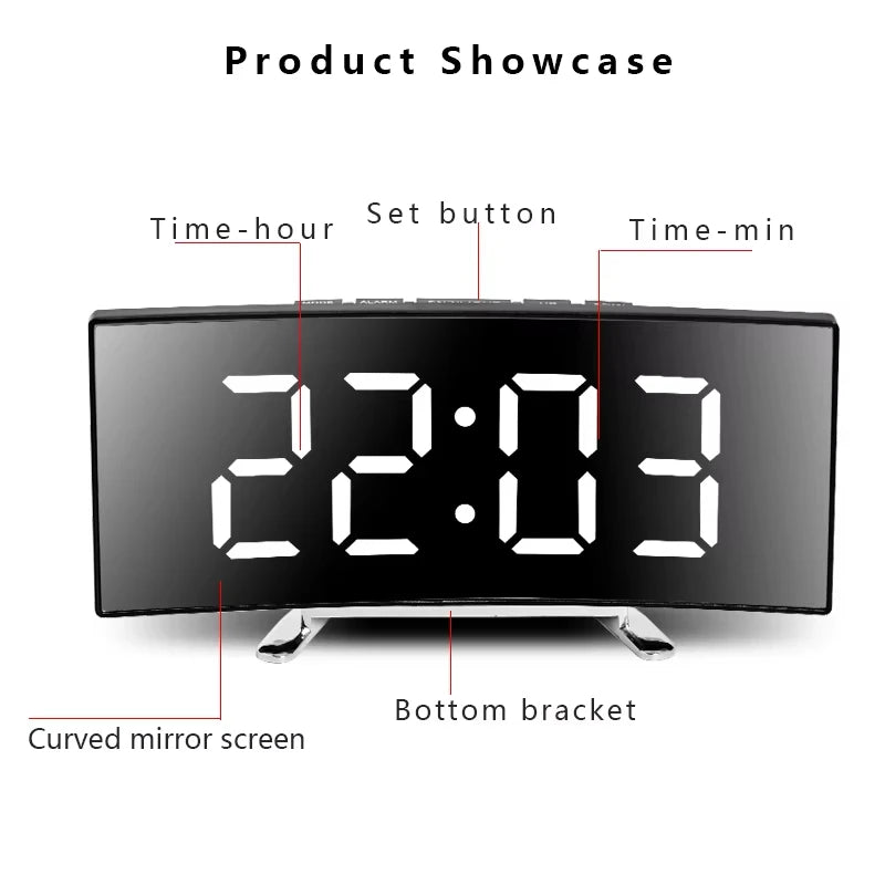 Modern LED Alarm Clock for Home - Easy-Read Large Display & Clean Minimalist Face