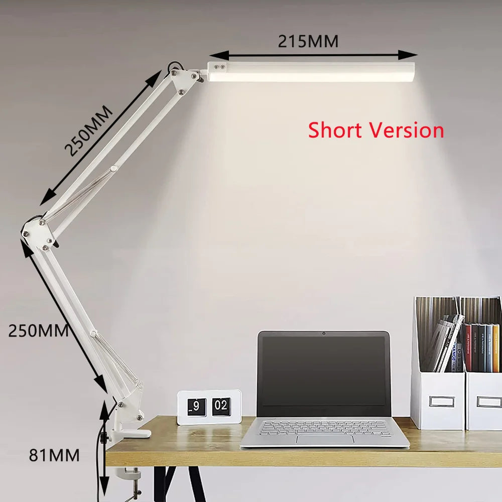 Modern LED Desk Lamp for Home - Stepless dimmable & Clamp mount included