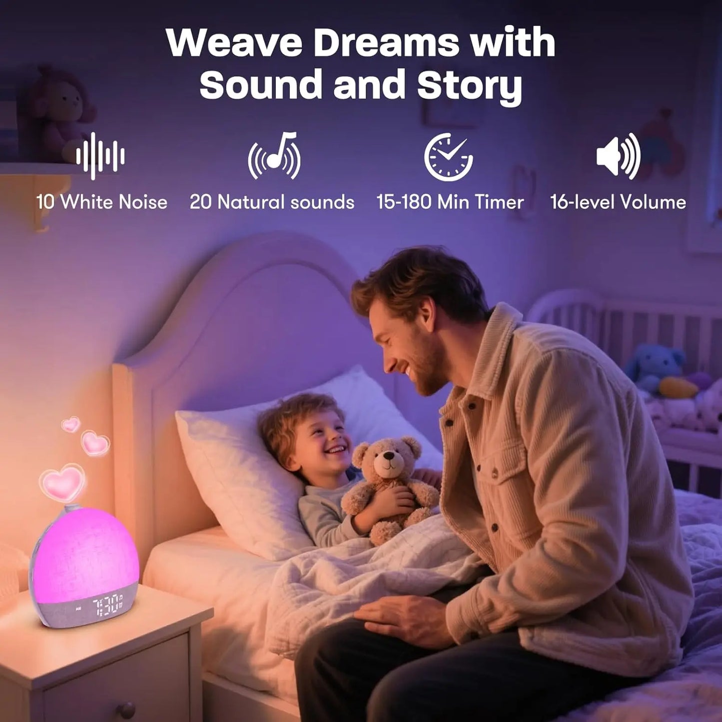 Modern LED Alarm Clock for Home - Stepless dimmable & Multicolor RGB light