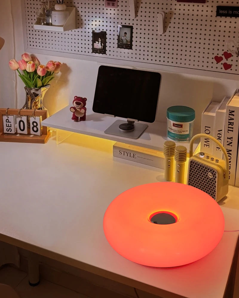 Bauhaus Table Lamp for Bedroom - USB powered & Glass shade