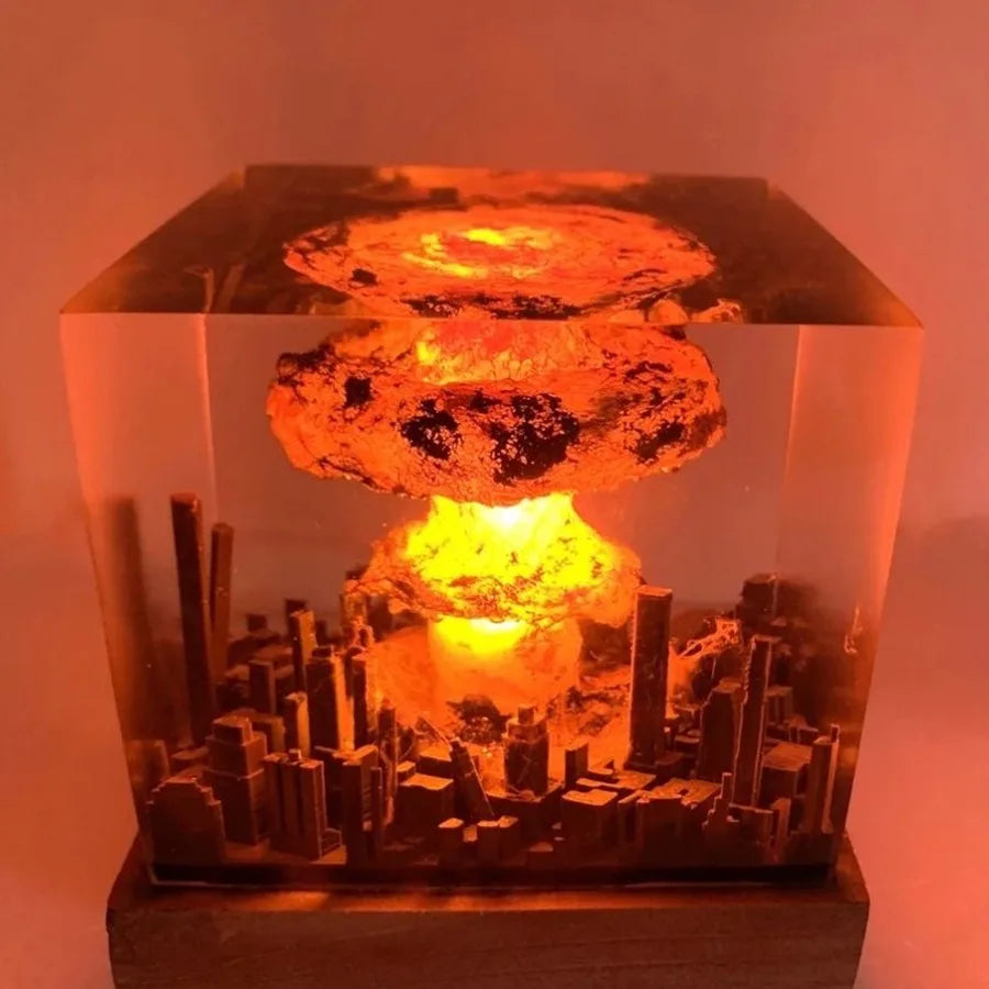 Modern LED Night Light for Living Room - Rechargeable battery & Resin build