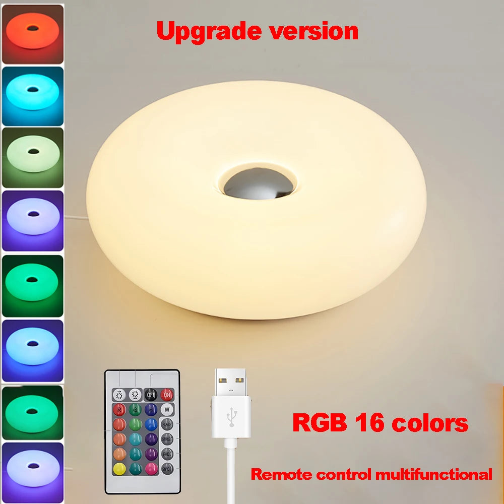 Bauhaus Table Lamp for Bedroom - USB powered & Glass shade