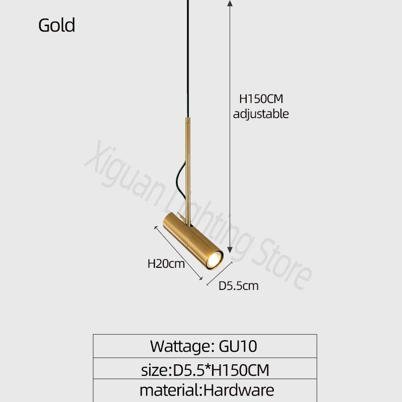 Minimalist Pendant Chandelier for Bedroom - Adjustable spotlights & GU10 spotlight fitting