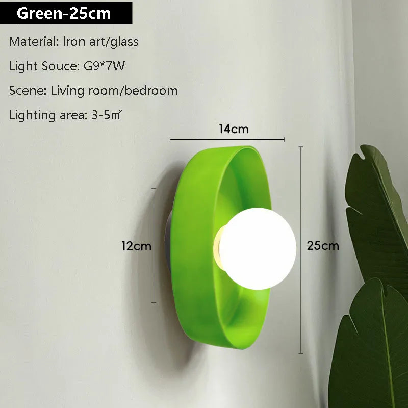 Minimalist Wall Light for Bedroom - Glass shade