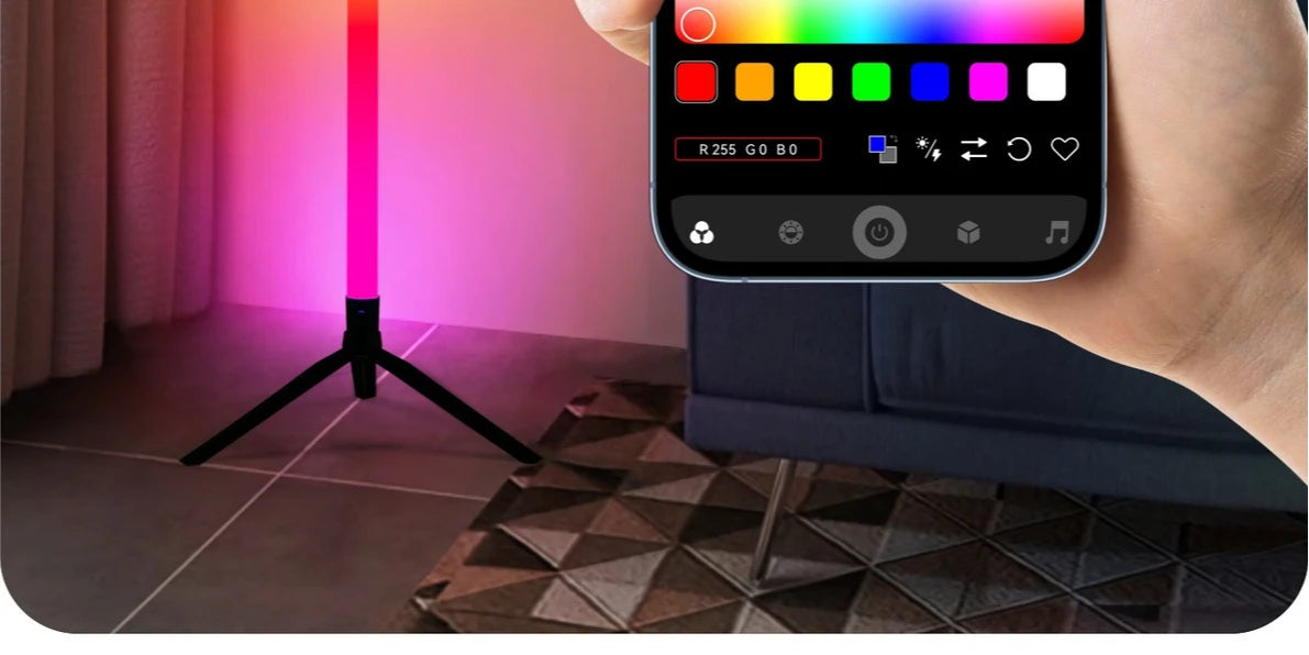 Modern Floor Lamp for Bedroom - Multicolor RGB light & Sound-reactive light