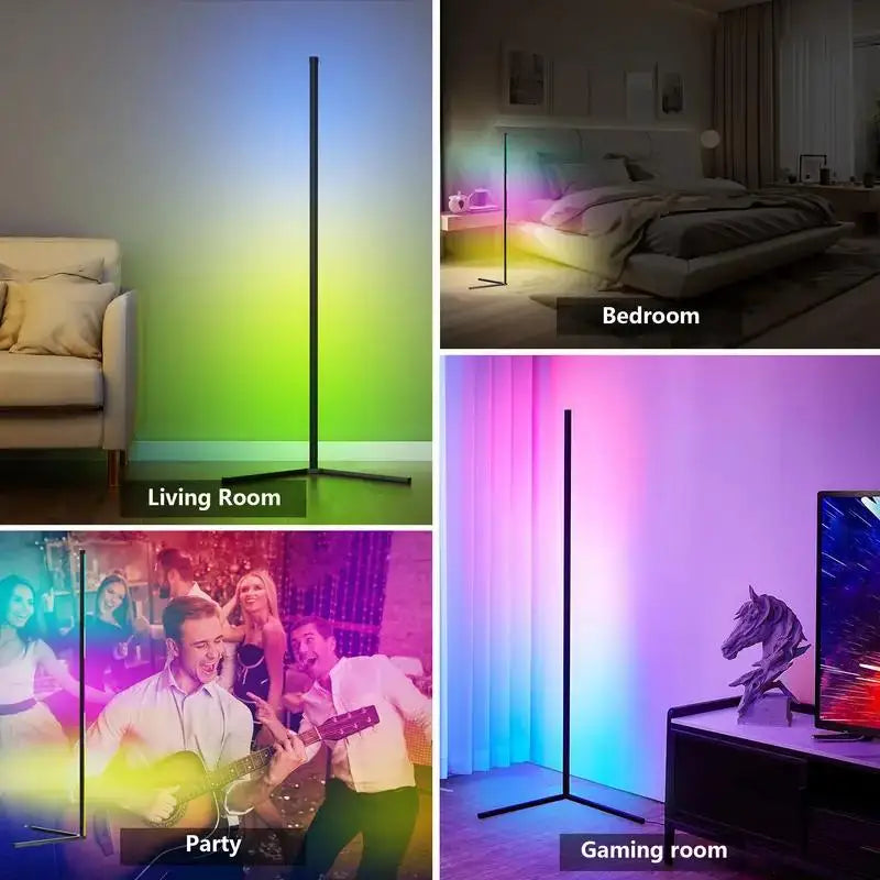 Modern Floor Lamp for Bedroom - Multicolor RGB light & Music sync mode