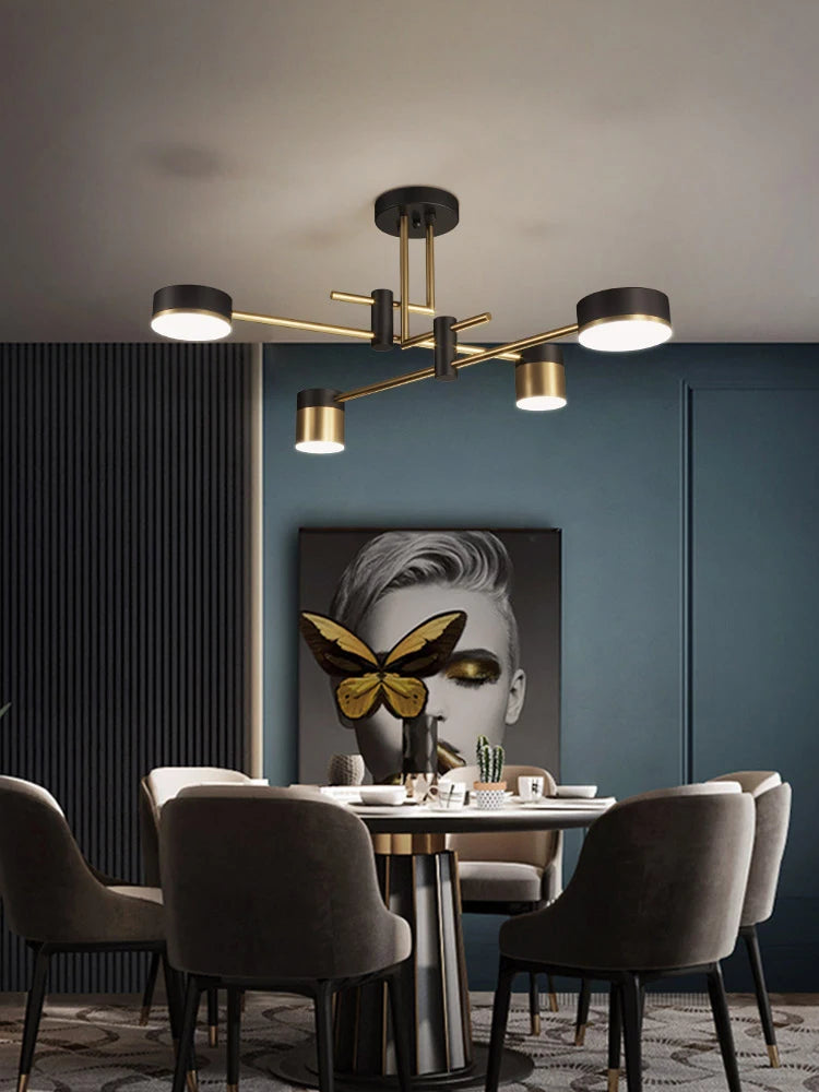 Minimalist Pendant Chandelier for Bedroom - Statement Ceiling Piece & Layered Ambient Glow